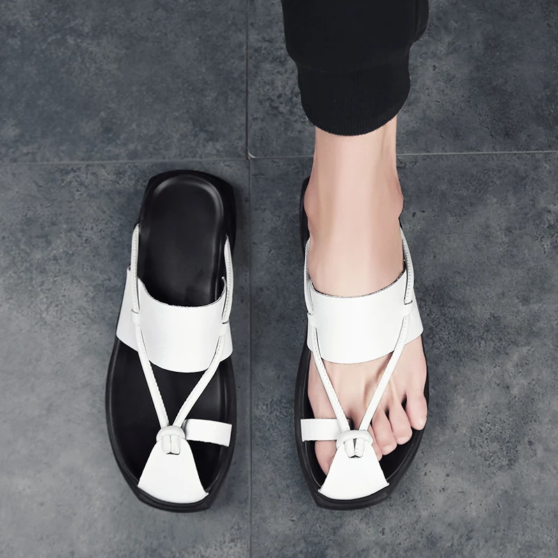 Men Sandals Genuine Split Leather Men Beach Sandals Brand Men Casual Shoes Flip Flops Men Slippers Sneakers Summer Shoes