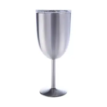 

Stainless Steel Wine Glasses, 300ml Vacuum 304 Stainless Steel Cocktail Glass Wine Goblet Glass Great for Daily, Camping & Picni