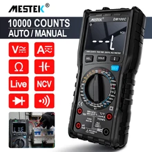 Mestek dm100c true-rms multímetro digital botão 10000 contagem com gráfico de barras analógico ac/dc tensão amperímetro corrente ohm manual/automóvel