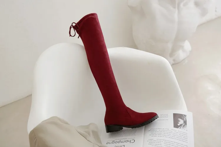 CDAXILAN new to women's Over-the-knee boots stretch fabric suede Mid-heel lace-up sexy thigh boot leopard grain long boot