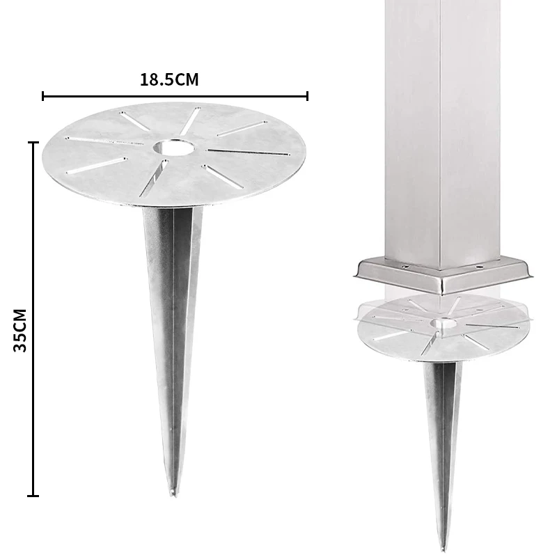 Outdoor Socket Accessories Ground Spike Material Steel Hot-Dip GalvanisedAdaptation scope 4-16.5MM Spike for Garden d&eacute;cor