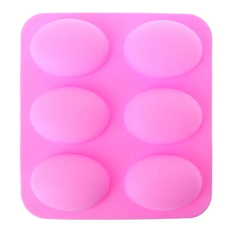 

6 Cavity Oval Shaped Silicone Mold For Soap Chocolate Cake Baking Bakeware Handmade Pudding Pastry Mould for kitchen accessories