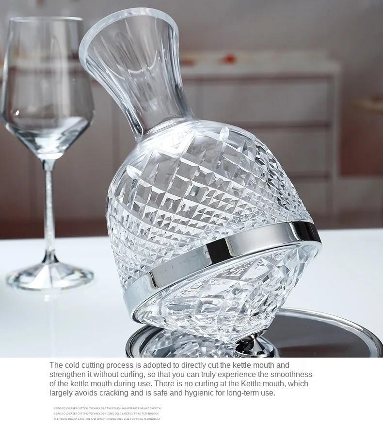 Top Decanter de cristal, espelho personalizado esculpido