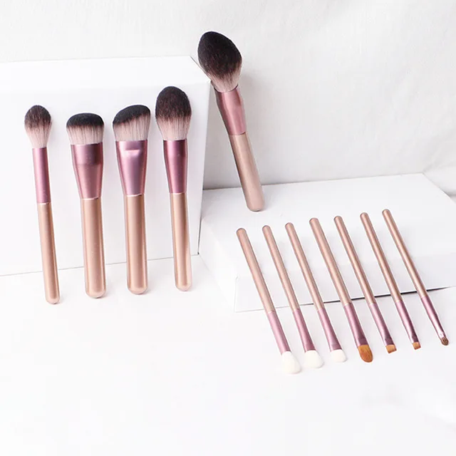 

Makeup Brushes set professional 11-12 pcs Goat hair wool fiber Make up Cosmetic brush kits tools foundation eye shadow eyeliner