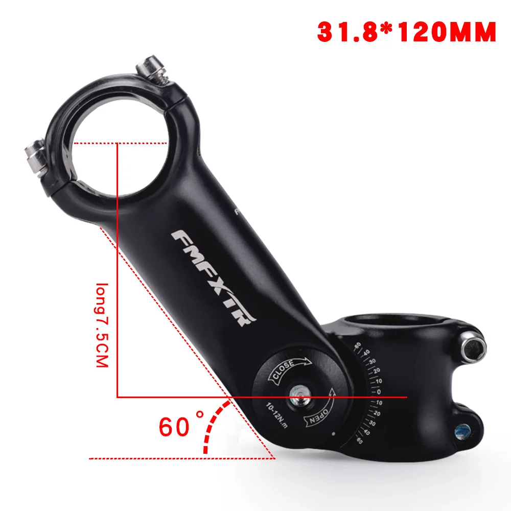 31.8x120mm MTB XC велосипедный регулируемый стержень 90 100 110 120 мм* 25,4 мм 31,8 мм 120fiting 60 стоячий ствол горная дорога городской велосипед запчасти для велосипеда - Цвет: 31.8x120mm