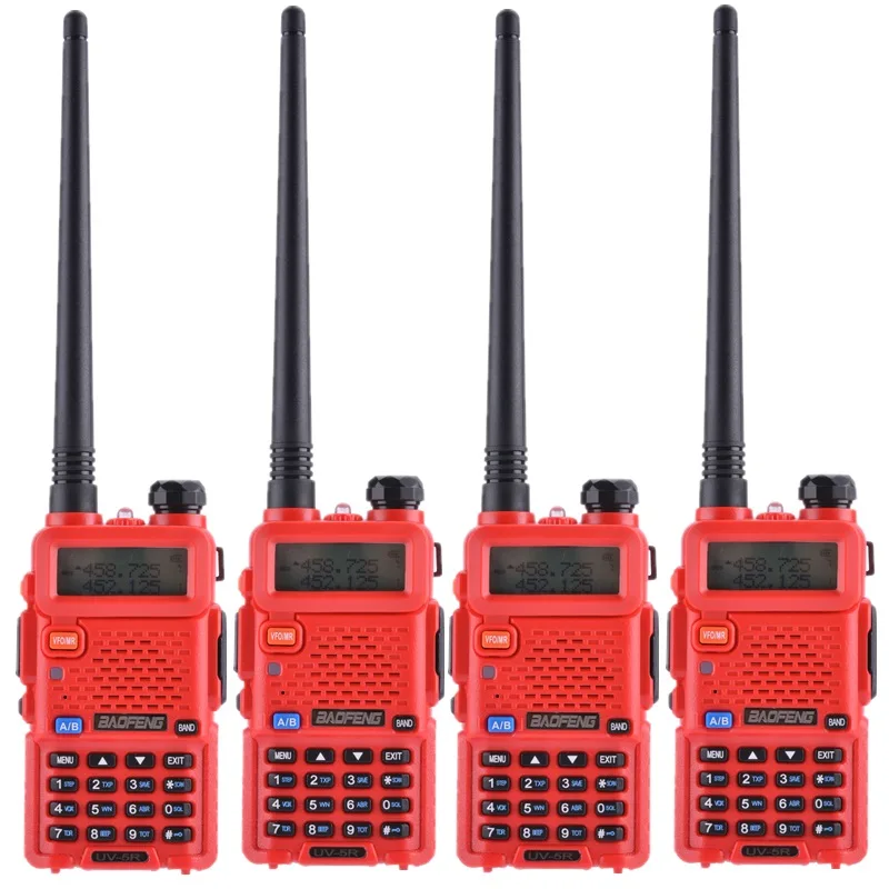 4 pieces red 4 шт. Baofeng UV-5R портативная рация Двухдиапазонная профессиональная 5 Вт UV 5R двухсторонняя радио Comunicador UV5R Ham HF трансивер радиостанция - Цвет: 4 pieces red