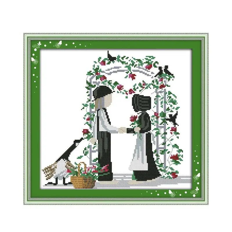 

True love lasted until the very end cross stitch kit 18ct 14ct 11ct count printed canvas stitching embroidery DIY handmade