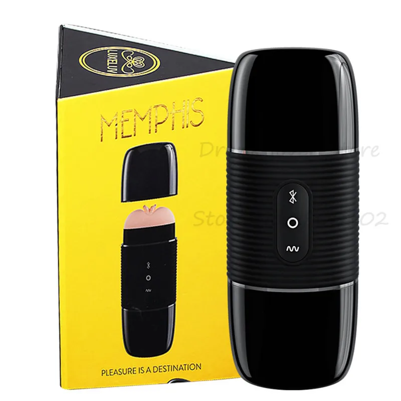 Echte Bluetooth-Steuerung Pussy Lautsprecher Männlicher Masturbator Cup Tools hohe Geschwindigkeiten Vibrierende künstliche Va_voghion.com