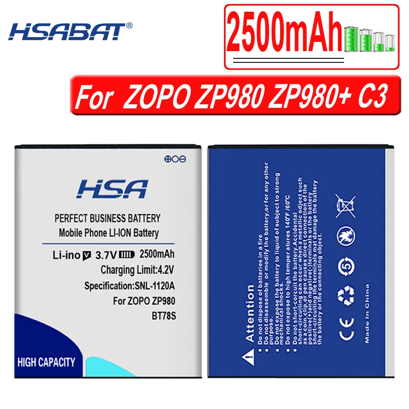 2500 мАч BT78S/BT78T мобильный телефон аккумулятор для смартфонов ZOPO C2 ZOPO ZP980 ZP980+ C3 аккумулятор телефона
