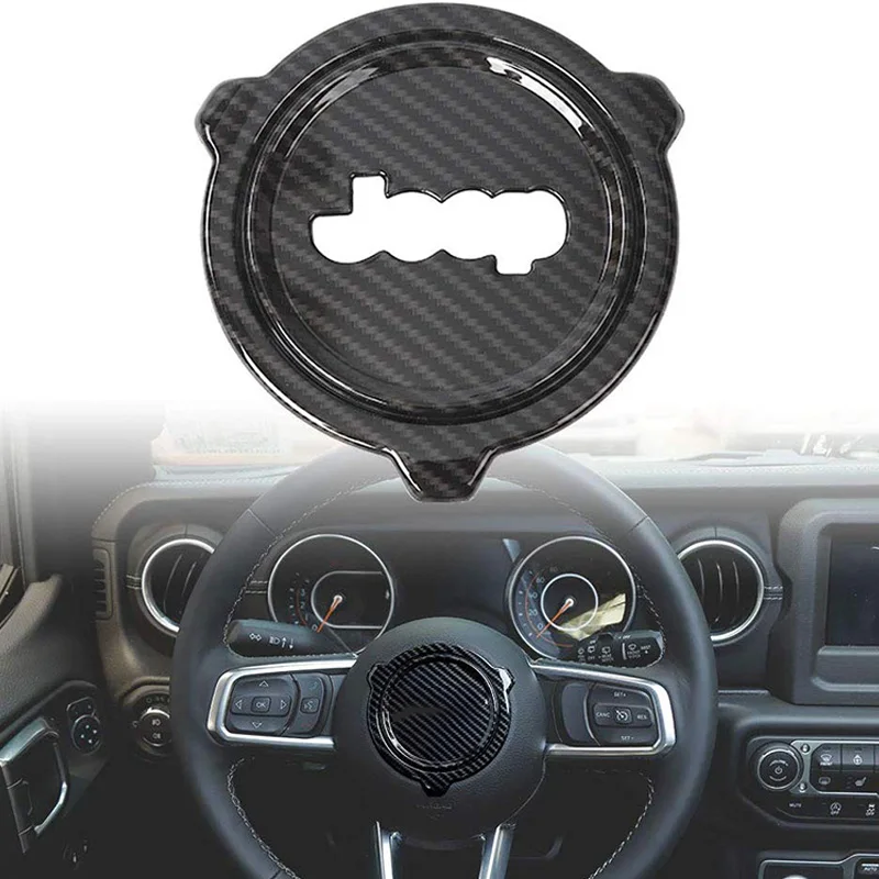 Наклейка из углеродного волокна ABS для Jeep Wrangler JL JLU Sahara Rubicon+ рулевая колесная наклейка