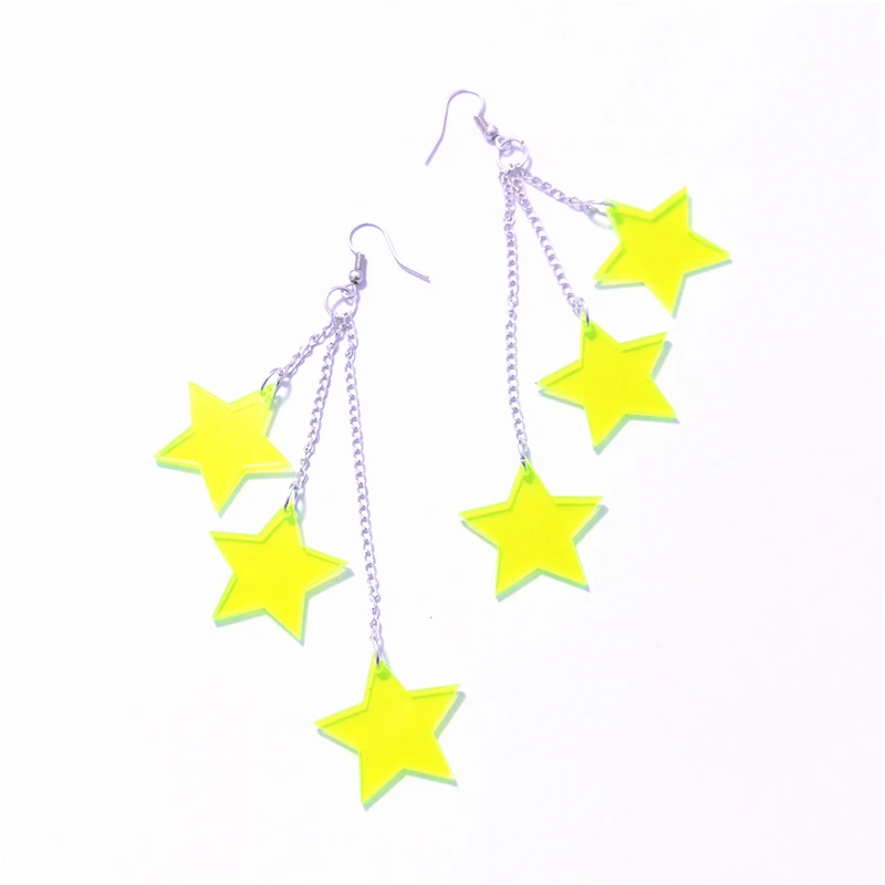 11cm Long Tassel Dangle Earrings For Women Star Acrylic Jewelry