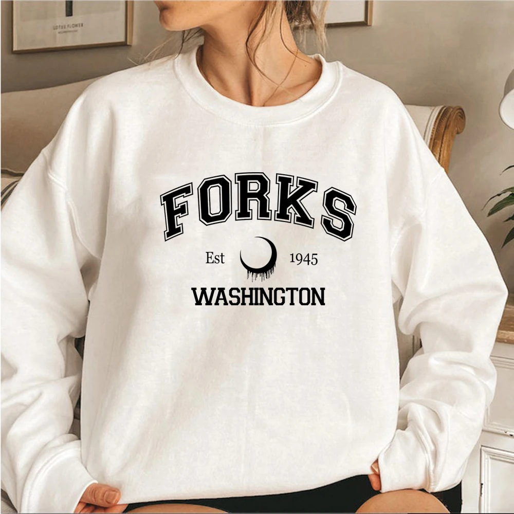 

Twilight Sweatshirt Forks Washington Unisex Crewneck Sweatshirts Women Graphic Hoodies Long Sleeve Casual Hoodie Streetwear Tops