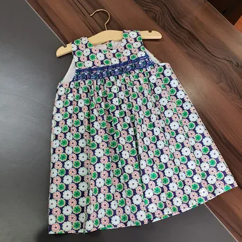 

2020 new Girl's Cute cotton dress Summer sleeveless dress green dress available