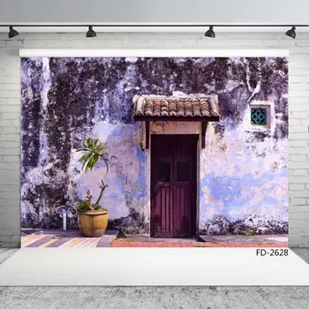 

Vintage Peeling Wall Retro Wooden Door Photography Background Baby Young Portrait Photographic Backdrops For Photo Studio Props