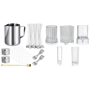 

1 Set 550Ml Candle Making Kit DIY Candle Making Tool & 1 Set 3.2X12.7Cm Candle Molds Candle Making Soap Molds