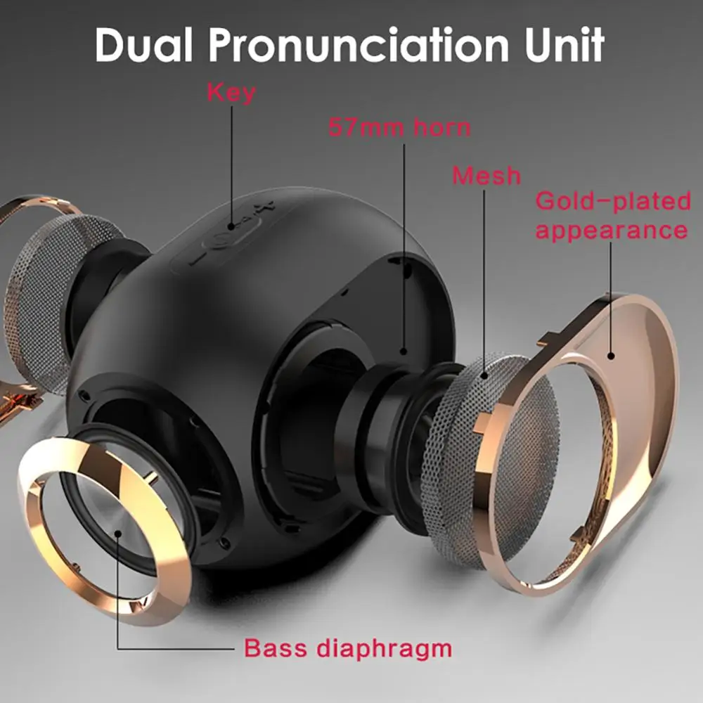 

Wireless Bluetooth5.0 Speaker Portable Rechargeable Subwoofer 5-8 Hours Music Time Support USB/TF/AUX
