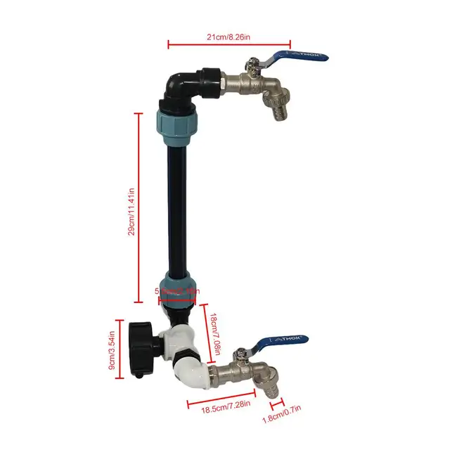 Ibc Gooseneck 3/4 Hüvelykes Tartály -Adapter Kimeneti Szeleptel 2 Wage Brass Tap Illesztő Cuve 1000L Accessoires - Image 6