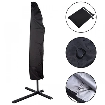

Durable Rain Gear Drawstring Zipper Closure Patio Parasol Shield Outdoor Waterproof Sunproof Umbrella Cover Protective Canopy