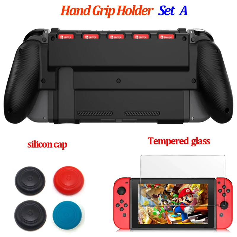 Hand Grip set A Anti-skidding Comfortable Game Console Bracket Holder Handle Hand Grip Cover With Game Card Storage Case For Nintend SWitch Game - Цвет: Hand Grip set A