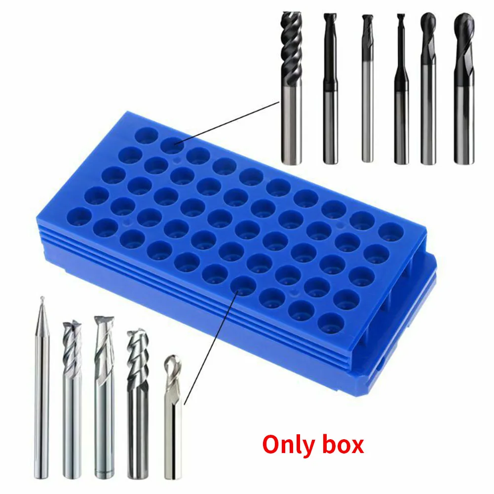 

50 Holes Storage Box Drawer Type Drill Bit Organizer PP Transparent Tool Accessories Milling Cutters Portable Holder Durable