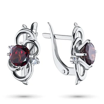 

Silver earrings with garnet and cubic zirconia e0606sg04200550
