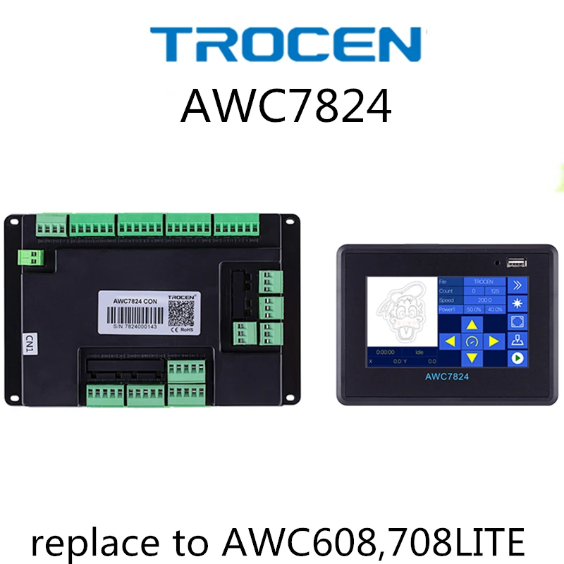 

Trocen AWC7813 AWC7824 AWC7846 controller for CO2 laser engraving machine Laser Cutting Motion Controller
