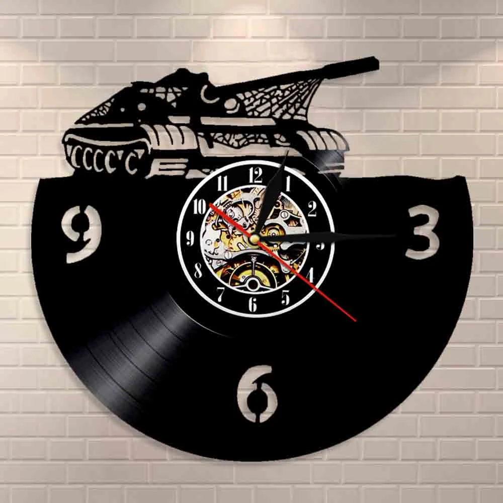Main Battle Tank Wall Clock Military Battle Tank Vinyl Record Wall Main Battle Tank Wall Clock Military Battle Tank Vinyl Record Wall