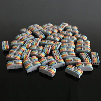 

50pcs/lot PCT 3-3 3 pins pole Compact Wire Cable Wiring Connector Conductor Universal Terminal Lever 0.08-2.5mm2 Min Fast PCT