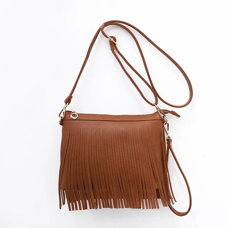 Women's Fringe Crossbody Bucket Bag