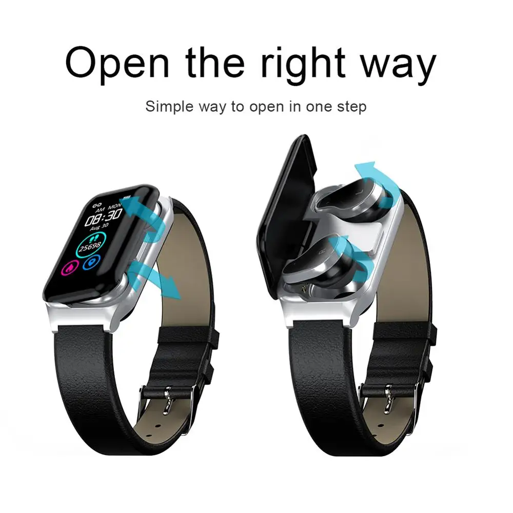 L818TWS Binaural Talking Headset Heart Rate Blood Pressure Measurement Step Exercise Message Remind Smart Bracelet