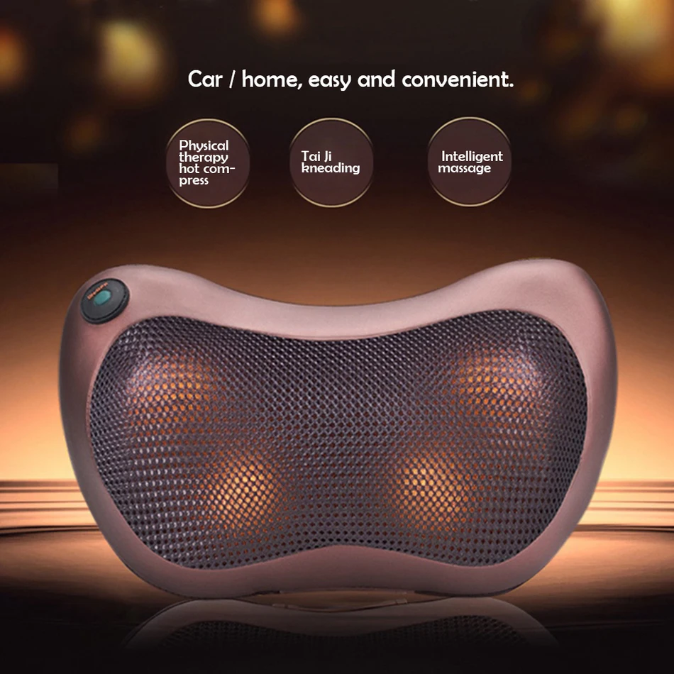 

Shiatsu 8 Balls Deep-Kneading Back Electric Neck Relaxation Pillowo Massage Devices Cushion with Heat Car Home