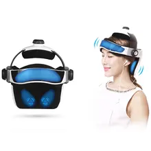 Электрический массажный шлем для шеи с подогревом, вибрационная терапия, музыкальный стимулятор мышц, акупунктурное лечение, CE/FDA