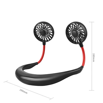 

Neckband Double Fan Mini USB Portable Handsfree Sports Fan for Outdoor LBShipping