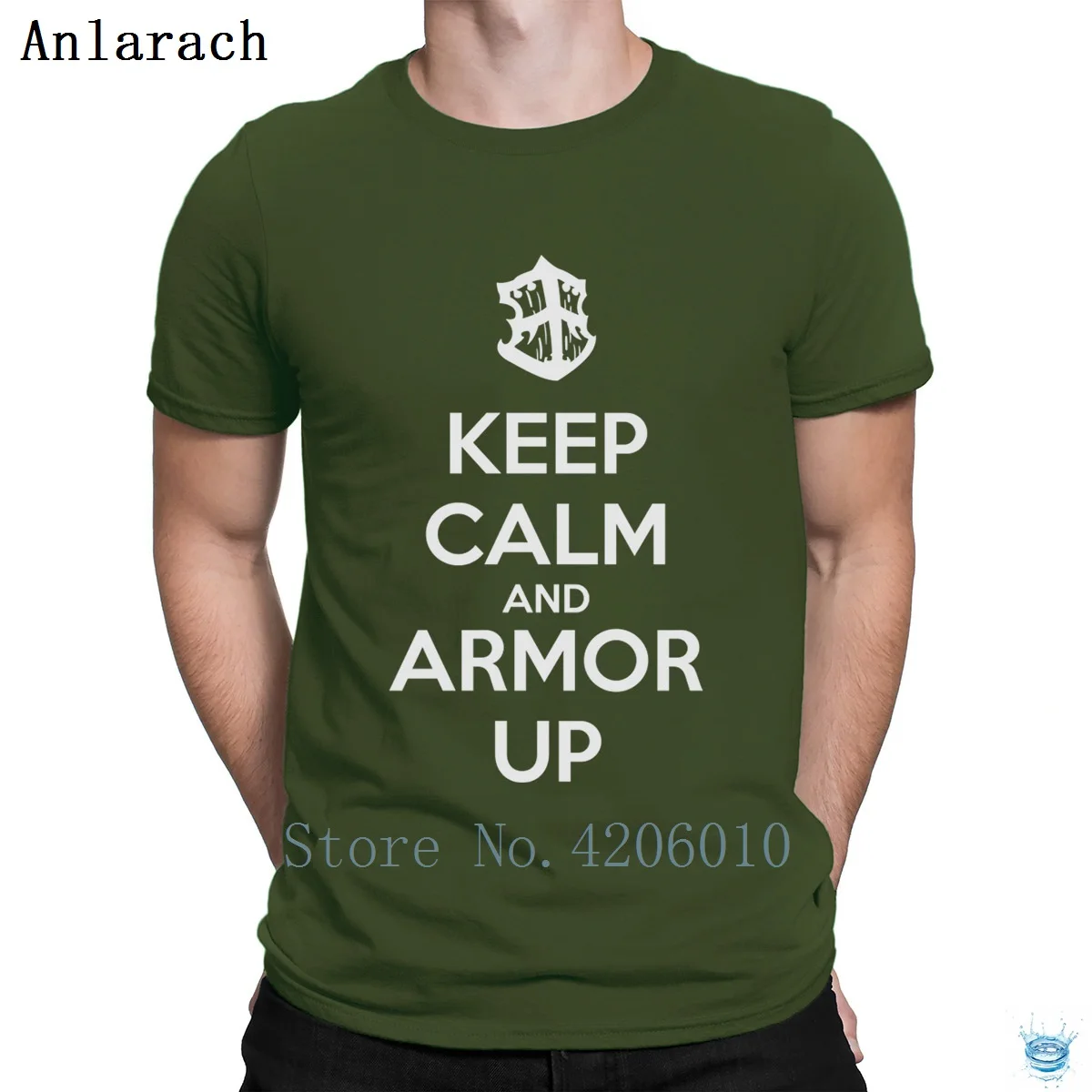 Футболка Keep Calm And Armor Up,, принт, высокое качество, Мужская футболка, базовая, тонкая,, модная