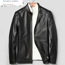 Мужская кожаная куртка весна осень Натуральная Овчина кожаная куртка Мужские повседневные кожаные пальто и куртки 71J7865 KJ2409