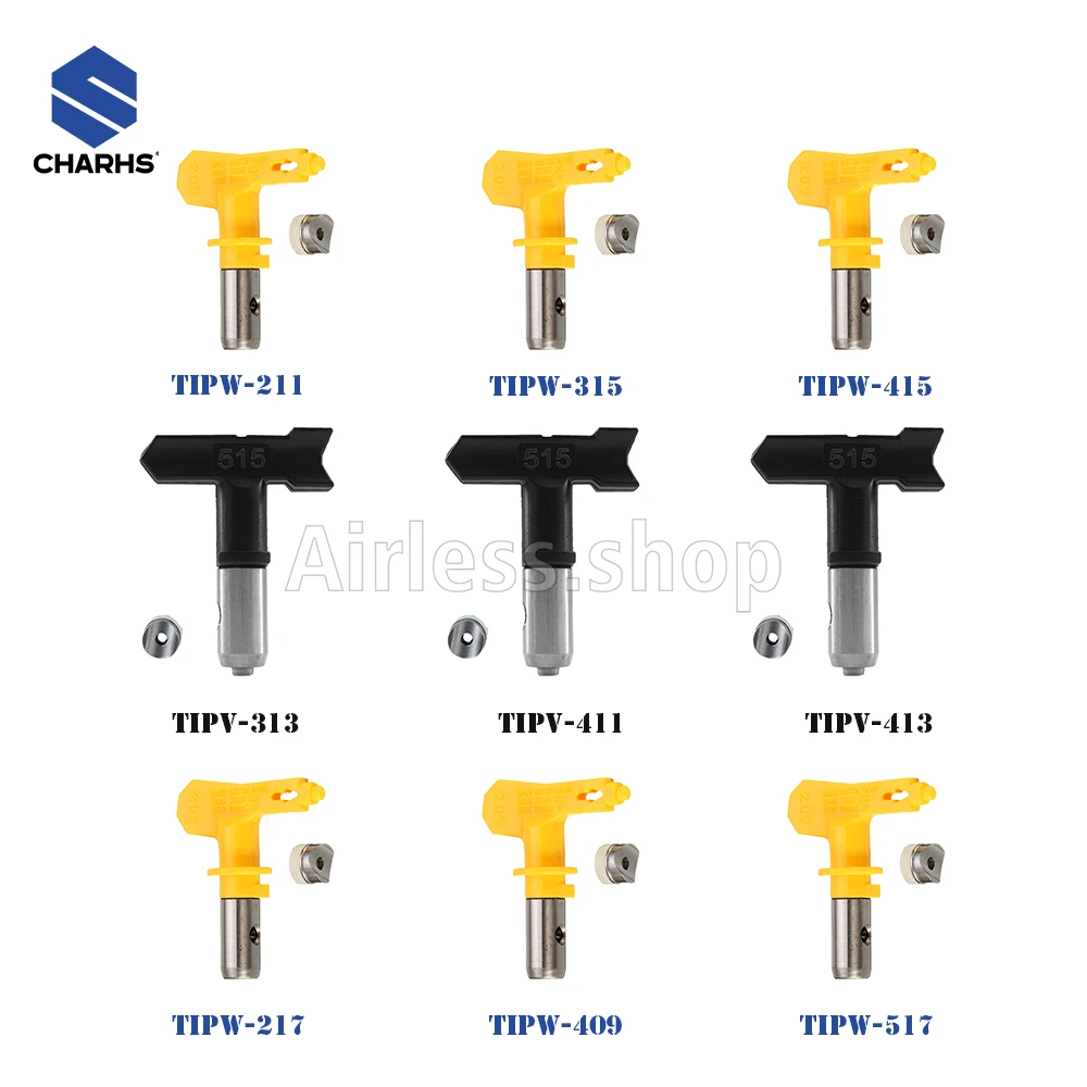 Airless Durable Black Tips 313/411/413 Airless Spray Nozzle 517 211 315 409 for High Pressure Spray Pistol Airbrush Gun Tip black 22mm hss hole saw cutter drill bits for pistol bench magnetic air gun drills