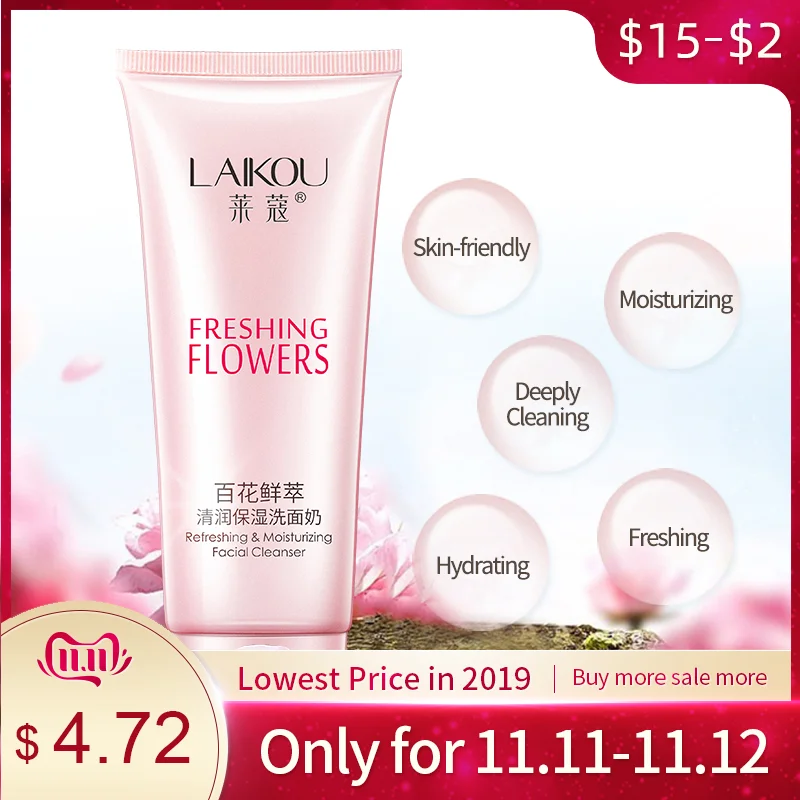 

LAIKOU Moisturizing Cleanser Repair Dry Skin Care Whitening Oil Control Acne Treatment Mild Hydrating Cleanser Makeup Removal
