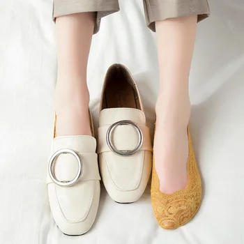 

Cotton Lace Antiskid Invisible Liner Socks Elastic Comfy Female Summer Spring Ankle Boat Low Cut Short Socks Womens