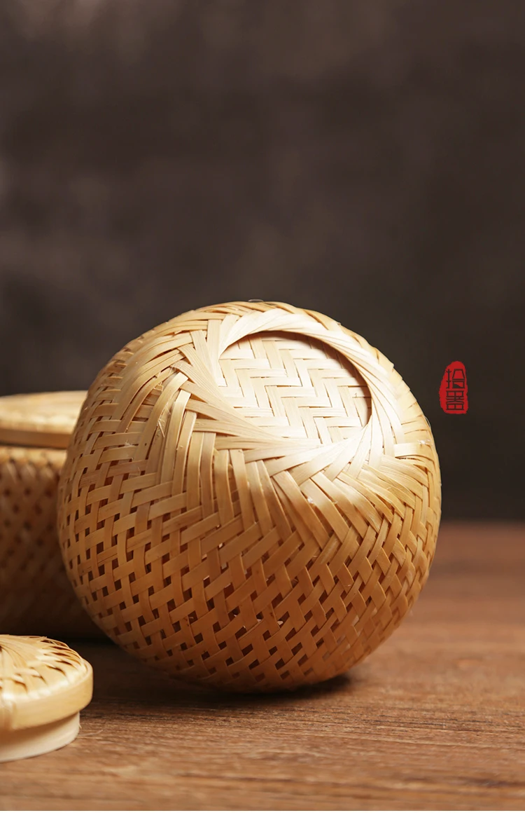 Bamboo Kung Fu Tea Jar Container Bamboo Caddies For Puer Matcha Green Tea Flower Tea Pottery Canister Storage Chests Tea Box
