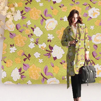 

Factory direct yarn-dyed jacquard fabric Three-dimensional rose woven jacquard fabric boutique dress coat autumn and winter