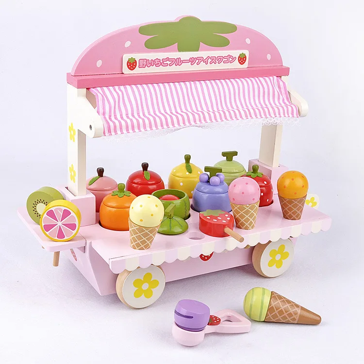 

Children Strawberry Birthday Ice Cream Machine Ice Cream Rack Restaurant Car Children Play House Emulate Toy Birthday Gift