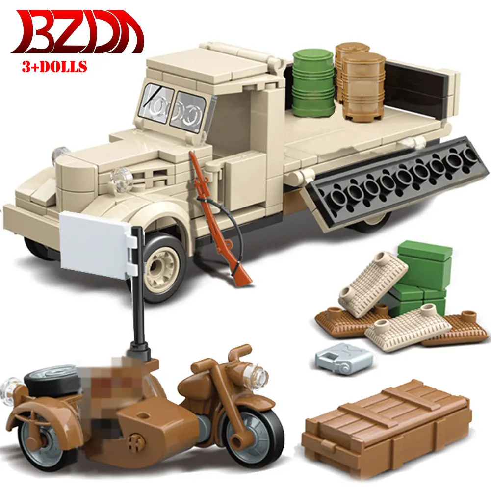 BZDA WW2 серия 180 грузовик 266 шт Строительные блоки MOC модель автомобиля комплект