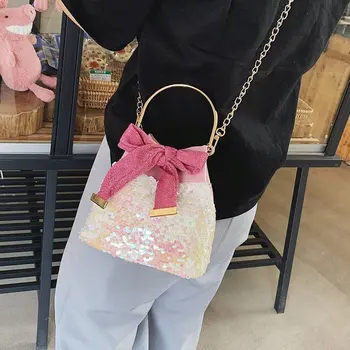 

2020 Summer New Sequined Fashion Bucket Bag Chain Women's Multi-Purpose Shoulder Cross-Body Handbag