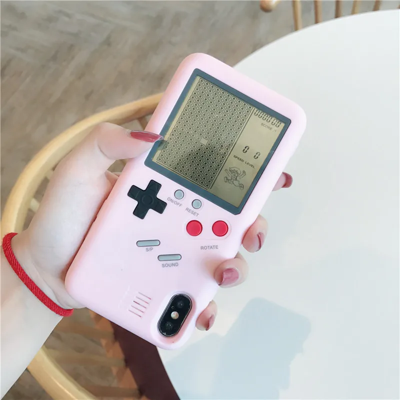 Phonecase для iPhone 11 12 Pro Max XS XR X 7 8 6 + SE 2 Mini Gameboy чехол телефона Telefon Ретро игровой розовый