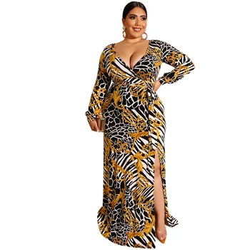 

Adogirl Fashion Print Plus Size Dress