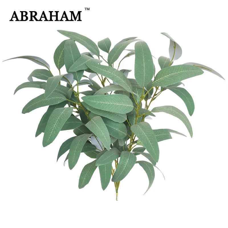 

55cm Silk Olive Leafs Tropical Artificial Tree Branch Green Plant Fake Leaves High Quality Tree Foliage For Home Fall Decoration