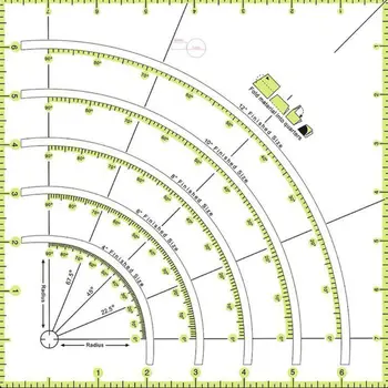 

Arcs & Fans Quilt Circle Cutter Ruler,Multifunctional Arc Cutting Patchwork Rule