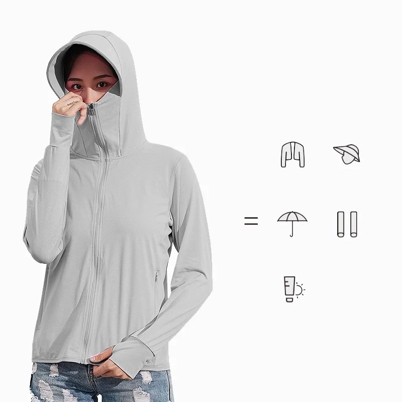 Men's and Women's Sunscreen Clothing Summer UV Protection Ice Silk Breathable Sunscreen Clothing Skin Clothing Men