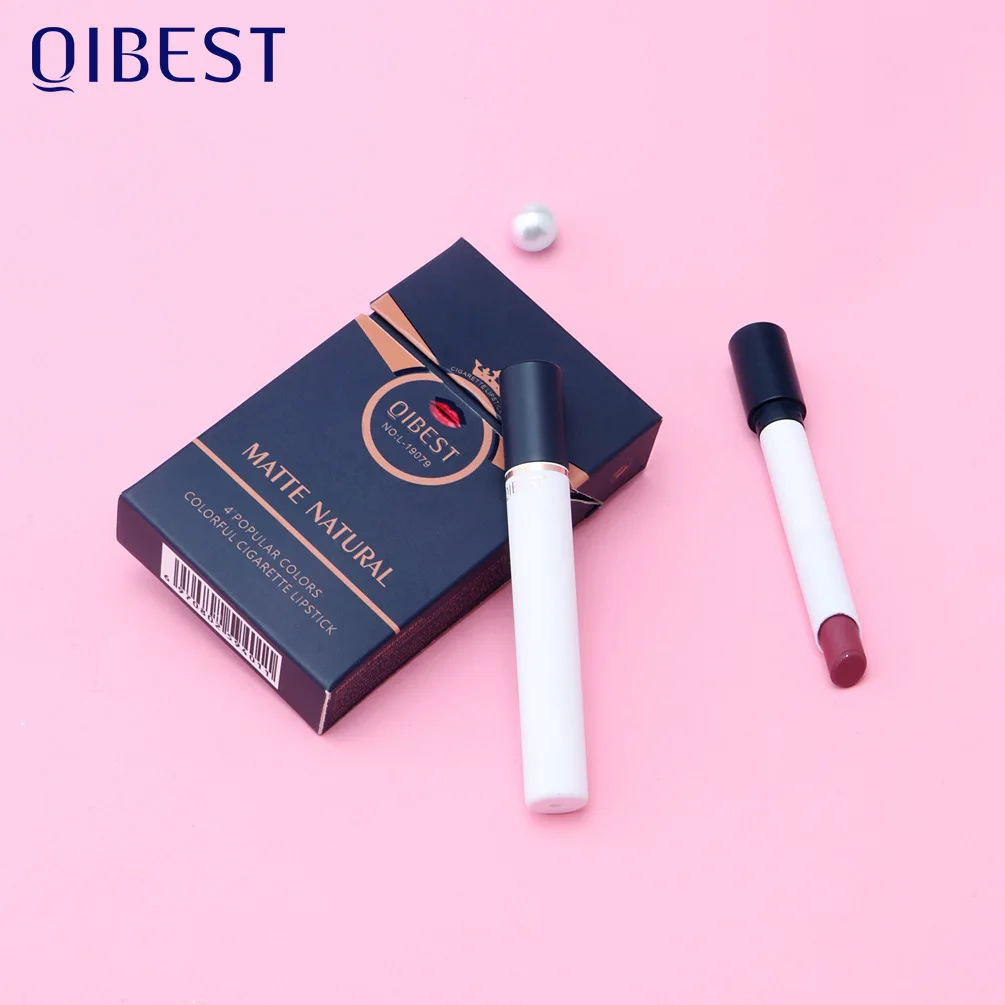 Qibest 4 Colors Cigarette Lipstick Set Smoke Tube Lipstick Makeup Velvet Matte Long Lasting Lips Nude Rouge Lip Batom Waterproof Qibest 4 Colors Cigarette Lipstick Set Smoke Tube Lipstick Makeup Velvet Matte Long Lasting Lips Nude Rouge Lip Batom Waterproof