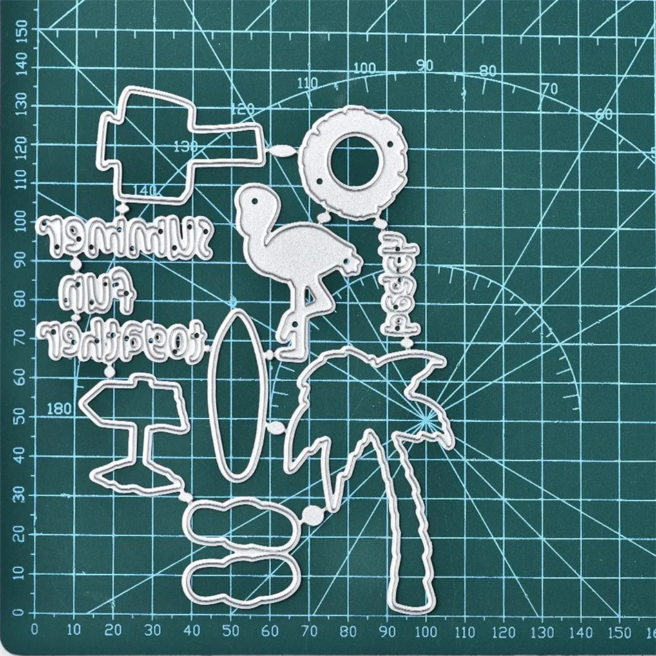 YaMinSanNiO Summer Fun Words Dies Beach Vacation Series Metal Cutting Dies for Cards Making Scrapbooking Embossing Decor Stencil